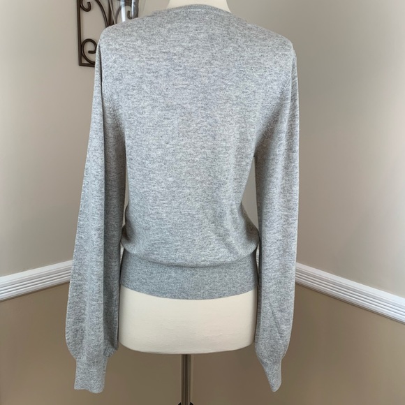 Elizabeth and James Wool Cashmere Blend Bretta Sweater Pullover Gray L Large - Picture 5 of 9